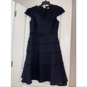 Rebecca Taylor short sleeve navy blue mini dress